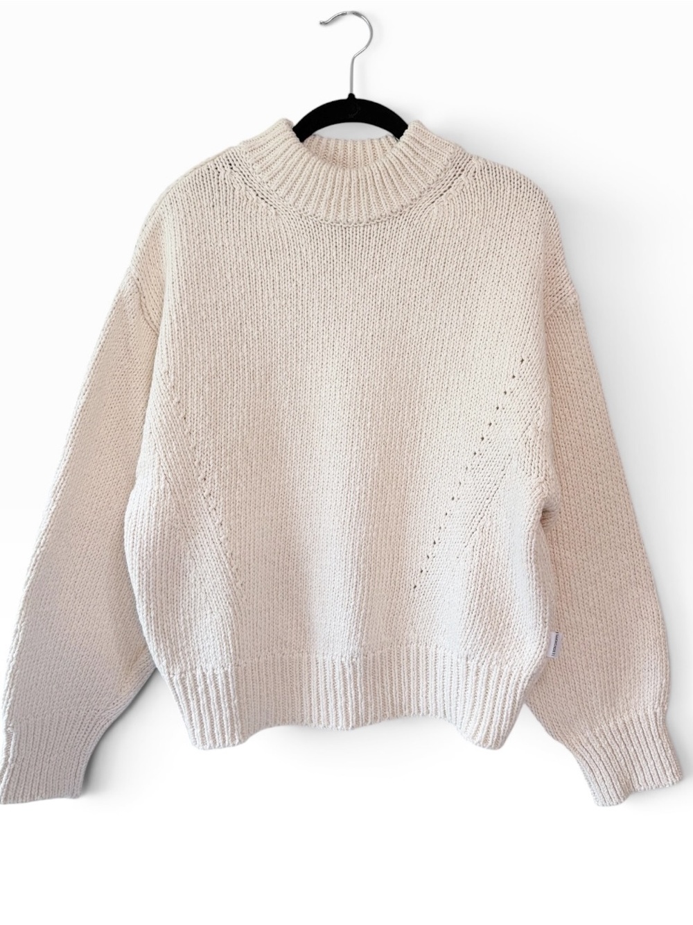 Le Bon Shoppe Zoe Mock Neck Undyed Cotton Sweater Naturel XS/SM